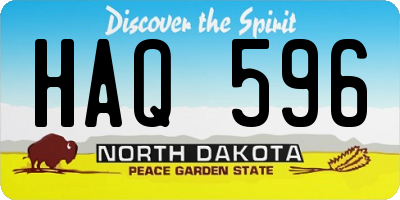 ND license plate HAQ596