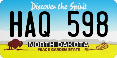 ND license plate HAQ598