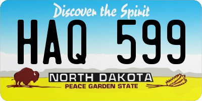 ND license plate HAQ599