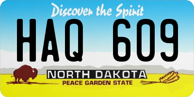 ND license plate HAQ609