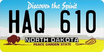 ND license plate HAQ610