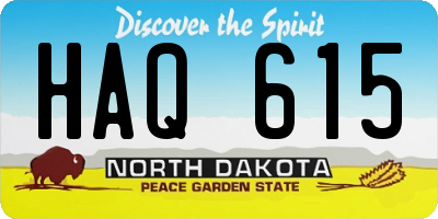 ND license plate HAQ615