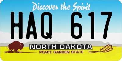 ND license plate HAQ617