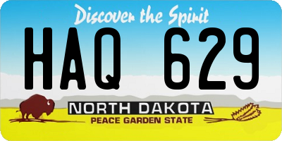 ND license plate HAQ629