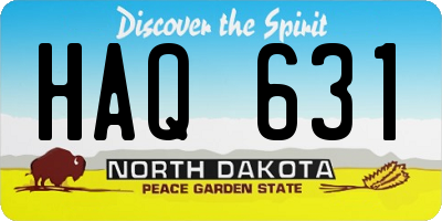 ND license plate HAQ631