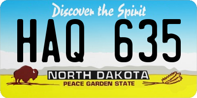 ND license plate HAQ635