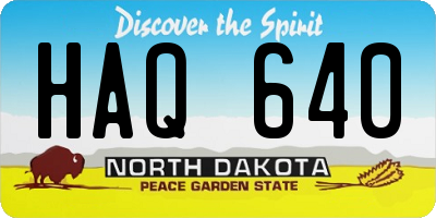 ND license plate HAQ640