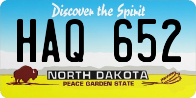 ND license plate HAQ652