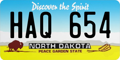 ND license plate HAQ654