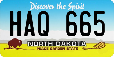 ND license plate HAQ665