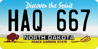 ND license plate HAQ667