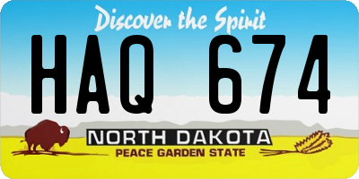 ND license plate HAQ674