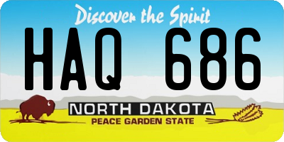 ND license plate HAQ686