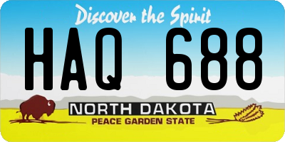 ND license plate HAQ688