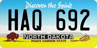 ND license plate HAQ692