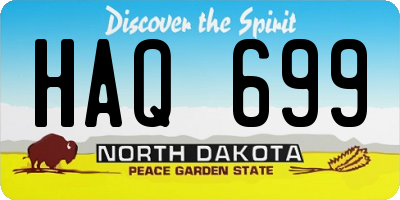 ND license plate HAQ699