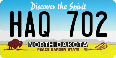 ND license plate HAQ702