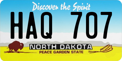 ND license plate HAQ707