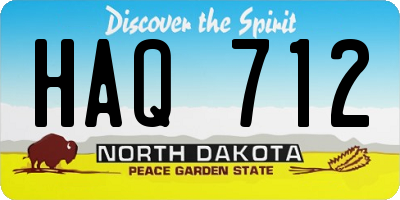 ND license plate HAQ712