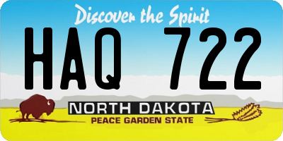 ND license plate HAQ722