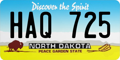 ND license plate HAQ725