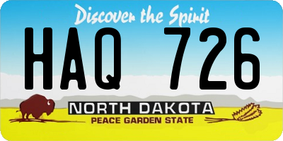 ND license plate HAQ726