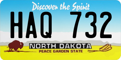 ND license plate HAQ732