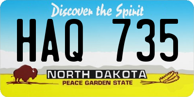 ND license plate HAQ735