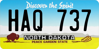 ND license plate HAQ737