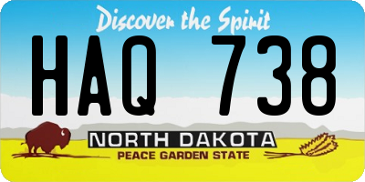 ND license plate HAQ738