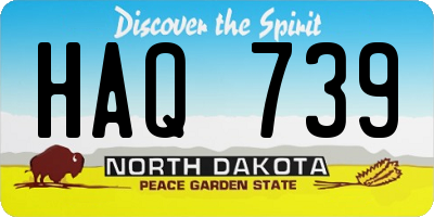 ND license plate HAQ739