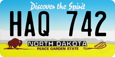 ND license plate HAQ742