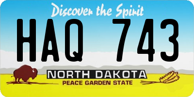 ND license plate HAQ743