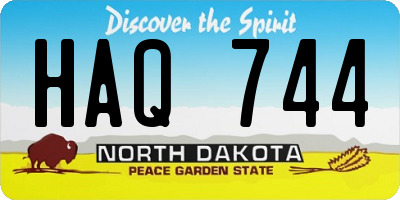 ND license plate HAQ744