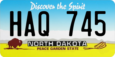 ND license plate HAQ745