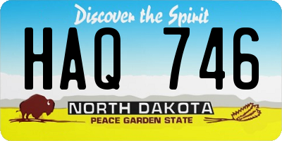 ND license plate HAQ746