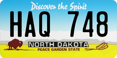 ND license plate HAQ748