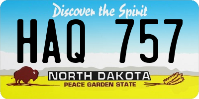 ND license plate HAQ757