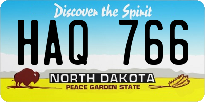 ND license plate HAQ766