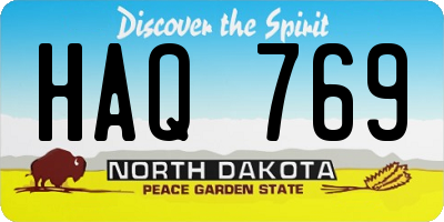 ND license plate HAQ769