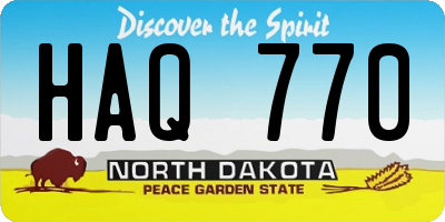 ND license plate HAQ770