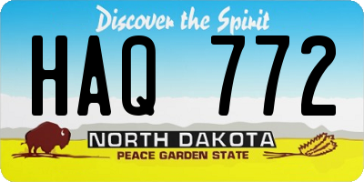 ND license plate HAQ772