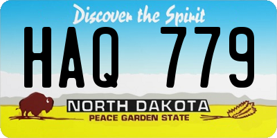 ND license plate HAQ779