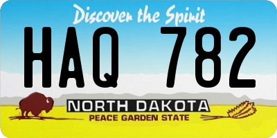 ND license plate HAQ782