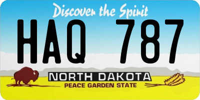 ND license plate HAQ787