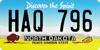 ND license plate HAQ796