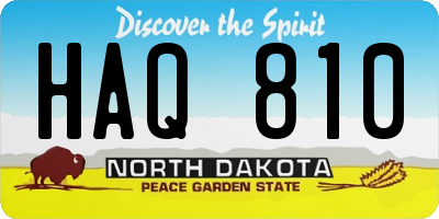 ND license plate HAQ810