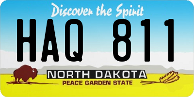 ND license plate HAQ811