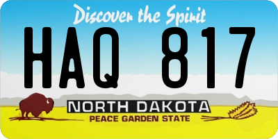 ND license plate HAQ817