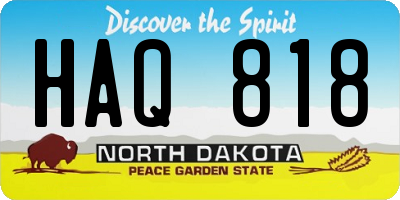 ND license plate HAQ818